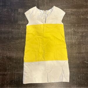 Kate Spade Yellow & White Dress Hana Cap Sleeve Color block Dress size 4
